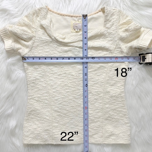 SOLD-NWT Anthropologie Nubby Knit Ruched Top - Picture 6 of 6